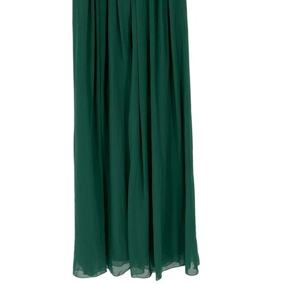 Dressy Collection Vivian Diamond Lux Chiffon Maxi Formal Dress Green Size 0 - Picture 10 of 13